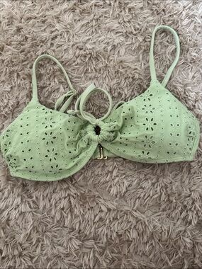 Hollister Pastel Green Eyelet Tie-Front Swim Camisole